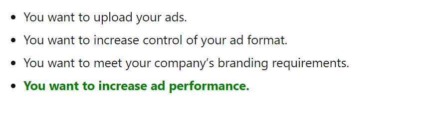 You want to increase ad performance.