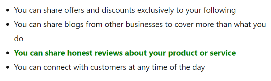 You can share honest reviews about your product or service