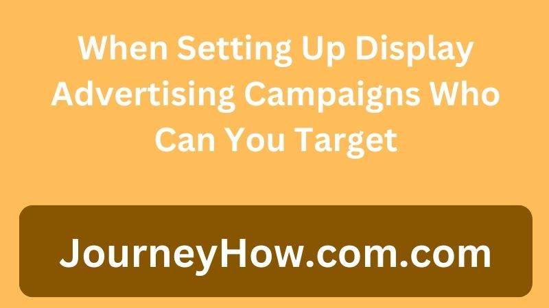 When Setting Up Display Advertising Campaigns Who Can You Target